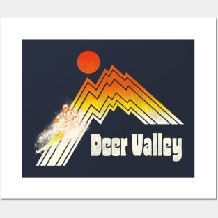 Ski Deer Valley Retro Stripe Posters and Art